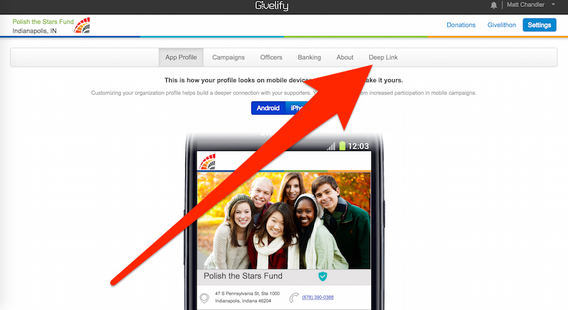 Givelify Deep Linking 4
