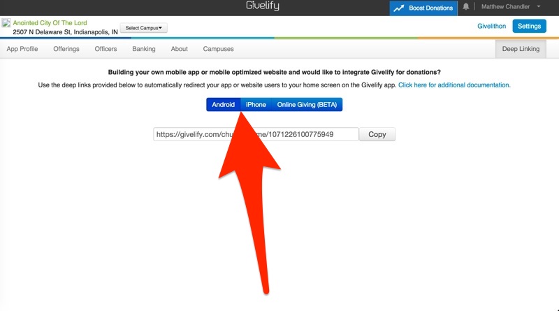 Deep Linking Your Church or Nonprofit App to Givelify